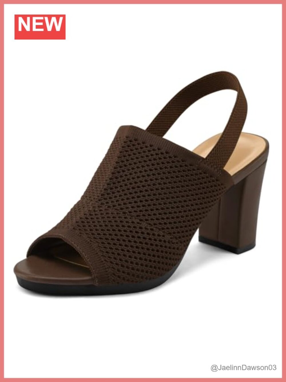 Chunky Block Heel Slingback Open Toe Sandals - 3 Inch Heels